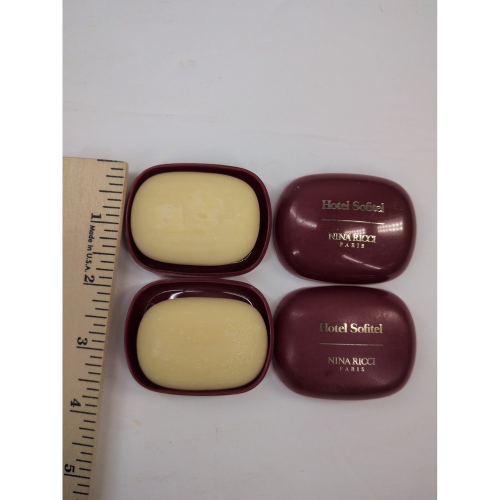 LOT2😍Vintage Nina Ricci Signoricci Hotel Soap 25g Travel Mini Bar Soap Perfumed - Picture 2 of 8